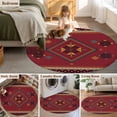 thumbnail image 5 of Round Rug 5Ft Washable Non-Slip, Red Circle Area Rugs for Living Room Bedroom, Boho Vintage Ethnic Tribe Abstract Art Retro Indoor Floor Mats Carpet Runner for Home Decor Aesthetic, 5 of 8