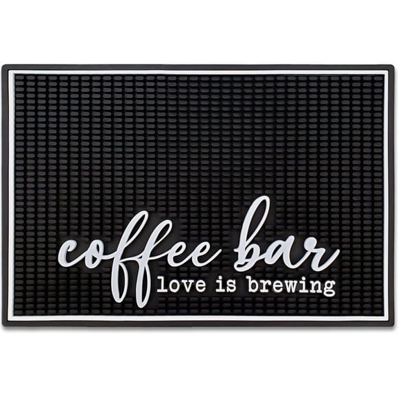 Nueva alfombrilla para barra de café Mungo - Accesorios para estación de café, accesorios de café, decoración de barra de café, decoración de café - Alfombrilla para cafetera Love Is Brewing para enci