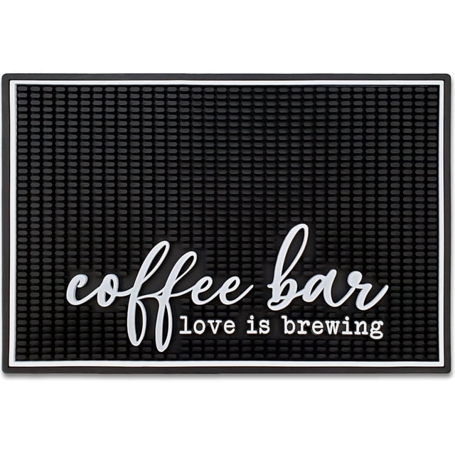 Nueva alfombrilla para barra de café Mungo - Accesorios para estación de café, accesorios de café, decoración de barra de café, decoración de café - Alfombrilla para cafetera Love Is Brewing para enci