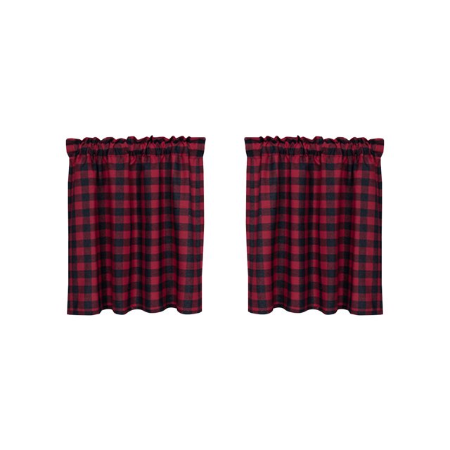 Curtains Window Drapery Plaid Bathroom Home Decoration Weave Lattice Simple Fashion Kitchen Valance