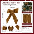 thumbnail image 2 of 12pc Coffee Velvet Christmas Bows Ornaments for Wreath Tree Garland Mantel Gift Box Holiday Decor, 2 of 7