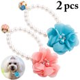 thumbnail image 1 of 2PCS Pet Collars Cute Imitated Pearl Flower Dog Collar Decors Cat Neck Straps, 1 of 7