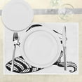 thumbnail image 3 of Ambesonne Black White Place Mats Set of 4, Fish Tailed Young Girl, Standard Size, White and Black, 3 of 6