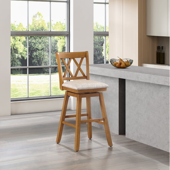 29" Brookline Swivel Barstool in Oak