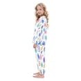 thumbnail image 4 of Fluffy Pajamas Set Fuzzy Winter Warm Pj Sets Pullover Tops and Long Pants Blue and Purple Flowers X-Small, 4 of 8