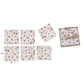 thumbnail image 2 of Lot De 6 Dessous De Verre Carrés Imprimés Flocon De Neige Rouge, 2 of 3