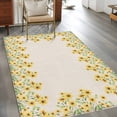 thumbnail image 2 of Area Rugs for Living Room Bedroom, Yellow Daisy 4'x6' Rug Washable Carpet Runner Indoor Outdoor, Spring Summer Rustic Garden Floral Blossom Non Slip Accent Floor Mats Rug for Kitchen, Office, 2 of 8