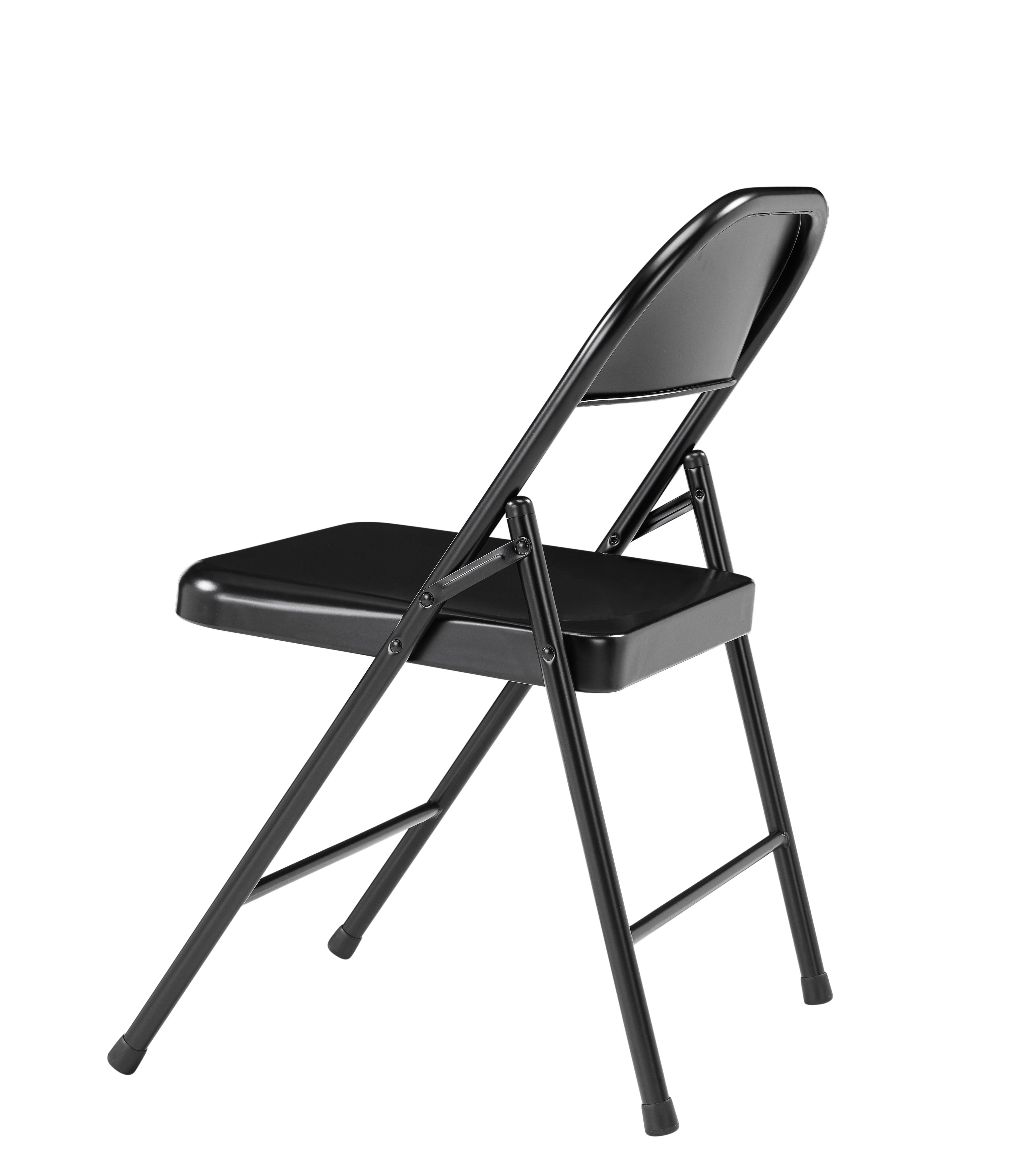 (Pack of 4) Commercialine® 900 Series All-Steel Folding Chair, Black