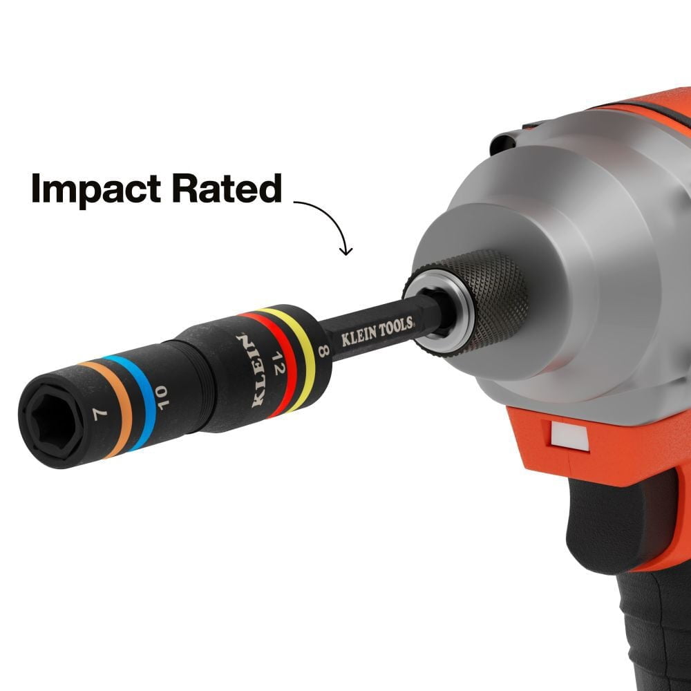 Klein Tools Knect Quad 12 Heavy Duty Impact Flip Sockets Metric 6 Pieces