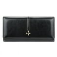 thumbnail image 4 of Womens Long Wallet Oil Wax Leather Trifold Multi Card Organizer Lady Clutch Bags, 4 of 9