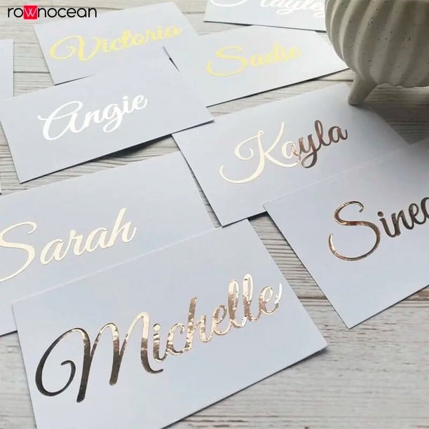 Calcomanía personalizada con nombre, etiqueta de palabra, vinilo, botella de agua de vidrio, nombre personalizado nupcial y palabra, fuente de Navidad E836