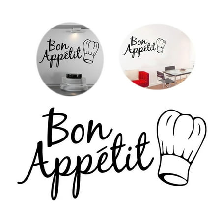 Restaurant Decor - Bon Appetit Wall Stickers Room Decor DIY Art Decals for Kitchen Living Room Cafes Restaurant