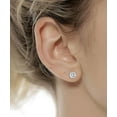 thumbnail image 4 of Cterwk 7 Pairs Stud Earrings 316L Steel Flat Back Earrings for Women Men Silver Cubic Zirconia Studs Earrings, Gold, 4 of 6