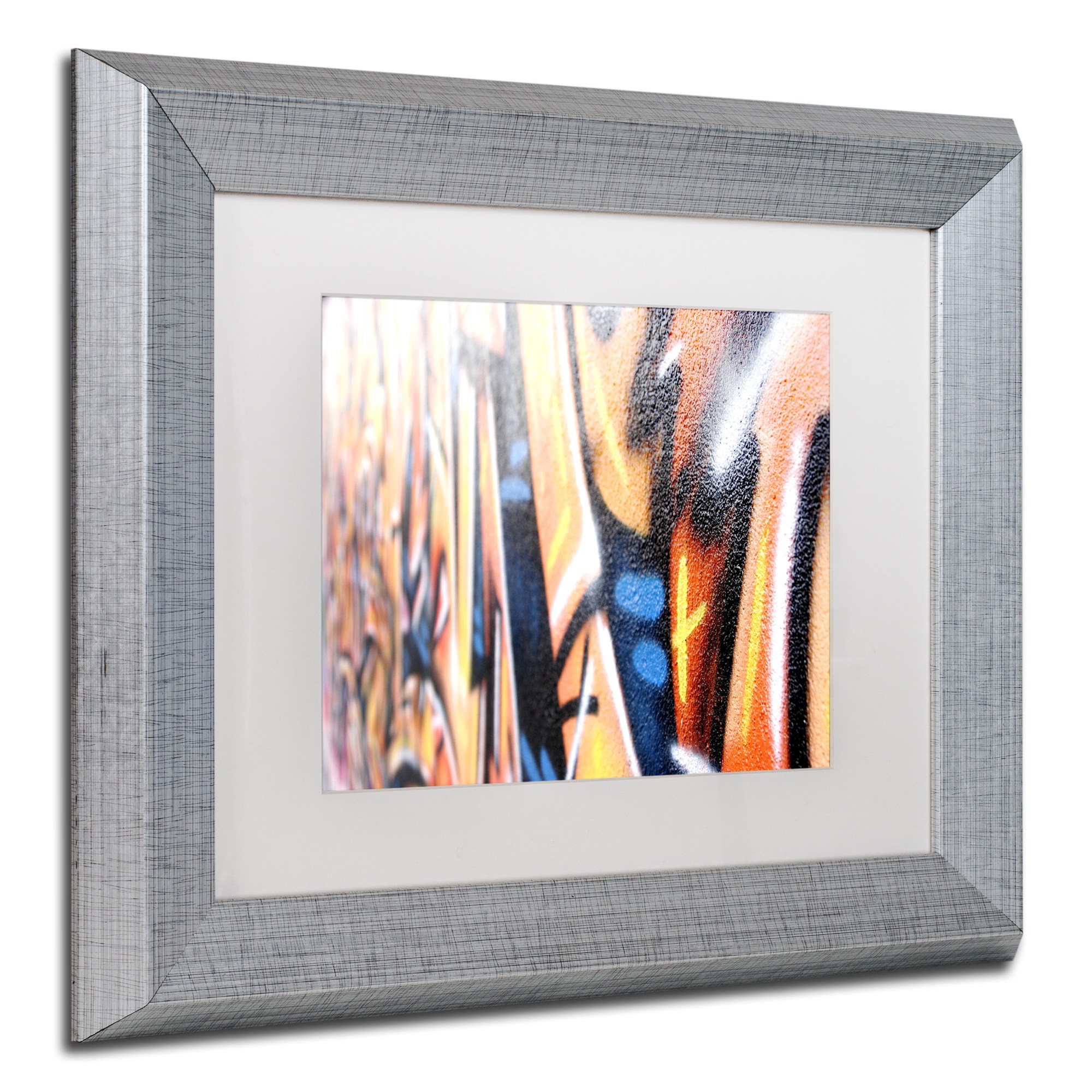 Trademark Fine Art "Graffiti" Canvas Art by Yale Gurney, White Matte, Silver Frame