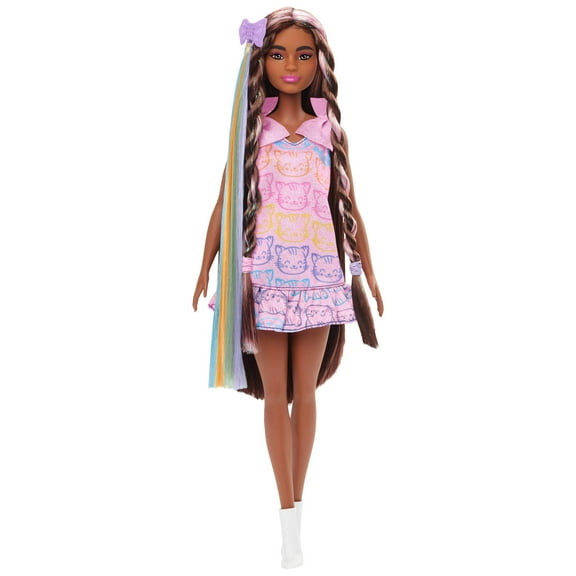 Barbie Fun & Fancy Doll & Accessories, Brunette Fashion Doll with Extra-Long Hair & 2 Looks