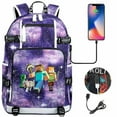thumbnail image 1 of Minecraft Backpack Computer Teen Day Backpack Usb And Headphone Jack Men"s Travel Bag Unisex Backpack, 1 of 5