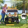 thumbnail image 6 of Bobiber Collapsible Wagon Stroller 2 Seater with 3-Point Harnesses, Canopy, Storage Bag, Adjustable Handlebar, 2 Cup Holders, Black, 6 of 10