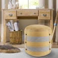thumbnail image 6 of LR Home Medium Striped Indoor Cylinder Pouf, Tan/Gray, 16" x 16" x 16", 6 of 8