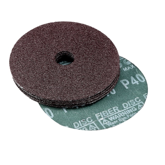 Discos de fibra de resina de óxido de aluminio de 5 pulgadas x 7/8 pulgadas, discos de lijado y pulido de 40 Grit, 5 piezas