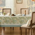 thumbnail image 4 of Spring Tablecloth Rectangle, Designer Pattern Vintage Linen Tablecloth with Flowers and Leaves, Floral Boho Farmhouse Table Cover Cloth Decorative for Kitchen Dining Room(60x87 Inch), 4 of 6