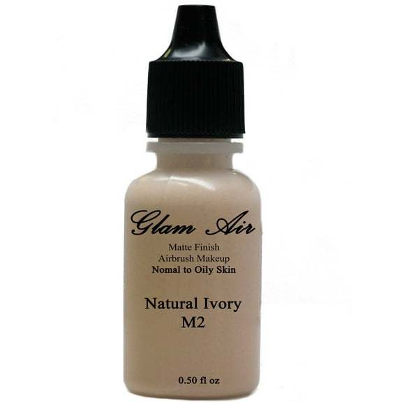 Glam Air Water-Based Makeup Foundation Matte Finish M2 Natural Ivory Makeup, Formulated for Normal to Oily Skin, Lasting All Day - 0.50 Oz