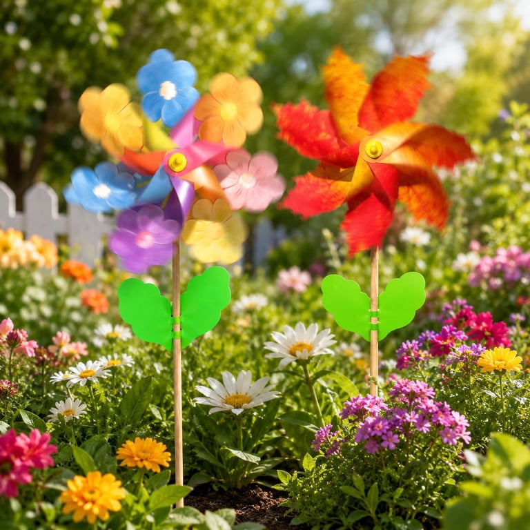 ZZAIXHL Flower Pinwheels for Yard and Garden - Wind Spinners and