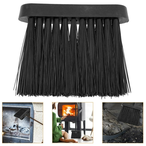 Pawsdot Whisk Broom Fireplace Brush Black Plastic Ash Cleaning For Elegant Design Villa Fireplace 1Pcs