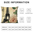 thumbnail image 5 of YANMS Vintage French Paris Eiffel Tower with Rose Flowers Decorative Throw Pillow Cover Pillow Case Cushion Cover for Sofa Bed Pillowcase (Paris Flower), 5 of 5