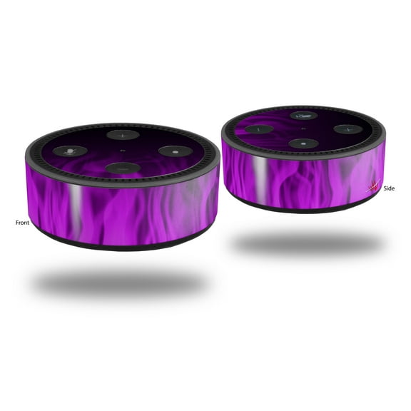 Skin Wrap Decal Set 2 Pack for Amazon Echo Dot 2 - Fire Purple (2nd Generation ONLY - Echo NOT INCLUDED)