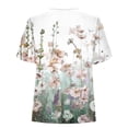 thumbnail image 4 of Lolmot Women's T-Shirts Fashion Casual V-Neck Short Sleeve Floral Printing Button Loose Top Blouse Shirts, 4 of 5