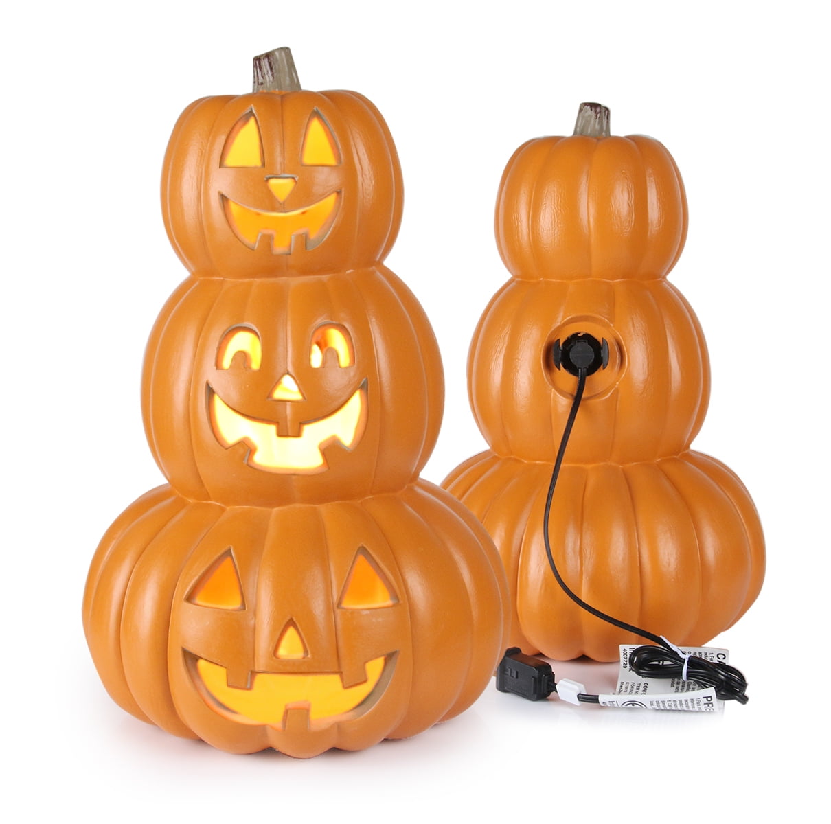Plastic Pumpkin Jack 'O' Lantern Night Light Spooky Halloween Accessory 