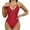 Red, variant on WREESH Women's High Cut V-Neck One Piece Swimsuit Tummy Control Adjustable Bathing Suit Summer Beach Swimwear 2025 Black