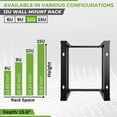 thumbnail image 3 of NavePoint 12U Wall Mount Rack - Server Rack for 19 Inch IT Equipment Open Frame Rack – Network Rack for AV & Server Equipment 16” Deep Rack, Black, 3 of 4