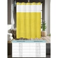 thumbnail image 6 of No Hook Cloth Fabric Shower Curtain with Snap in Liner, Yellow Burlap Texture Waterproof Shower Curtains Set with See Through Top Window, Farmhouse Vintage Yellow Bath Curtains Shower 72"x78", 6 of 6