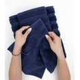 thumbnail image 3 of American Soft Linen 6 Piece Towel Set, 100% Cotton Turkish Towels, Absorbent, Navy Blue, 3 of 9