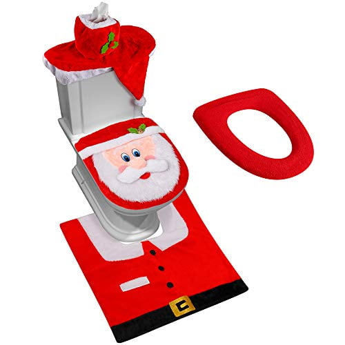 D-FantiX 3D Nose Santa Toilet Seat Cover Funny Christmas Decorations  Bathroom Set of 5 | Walmart Canada
