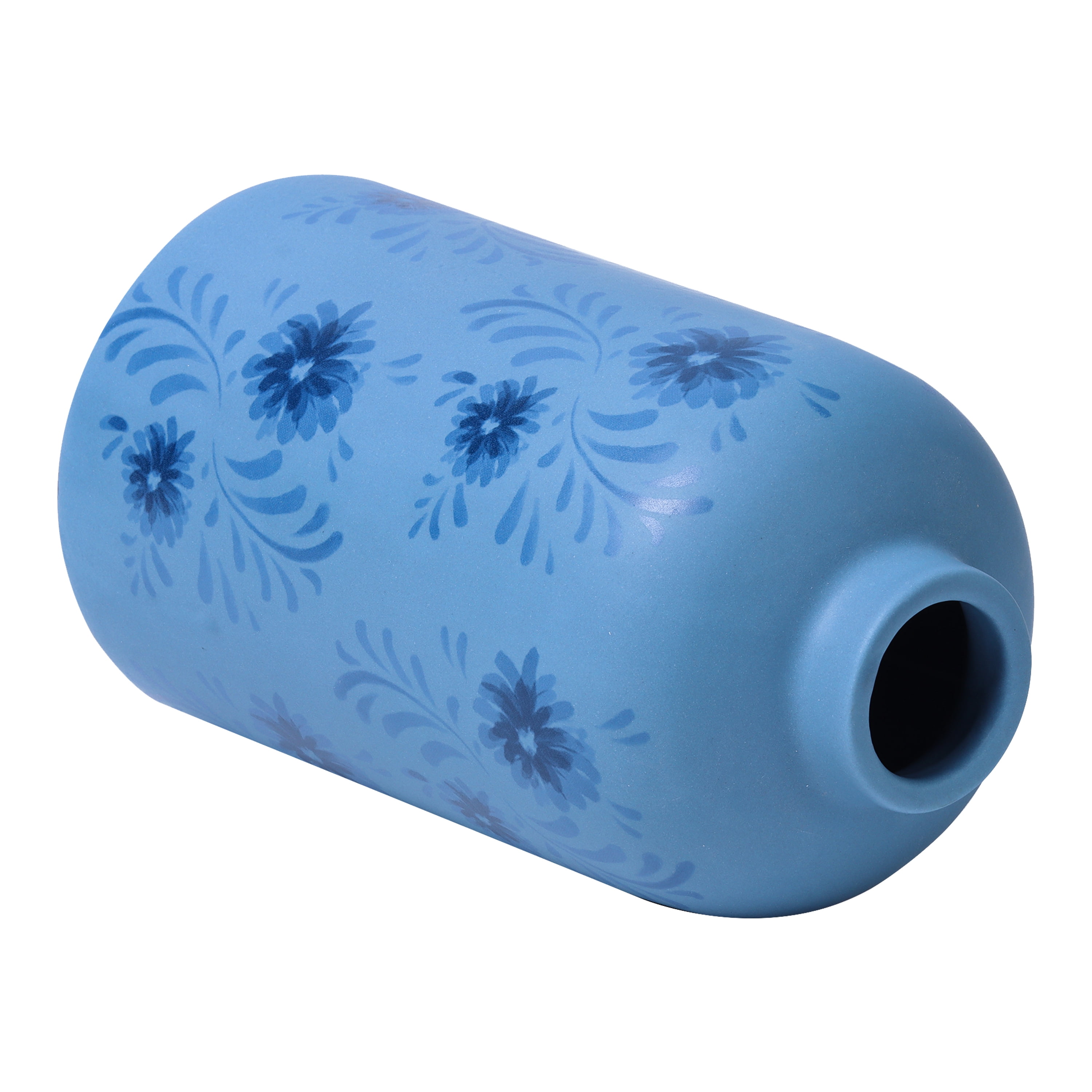 Mainstays By Becky G. & Alejandra Tall 7.6" Blue Flower Decorative Ceramic Vase