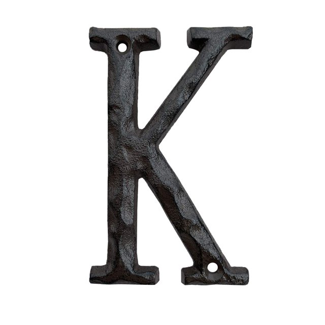 House Letter, 5 Inch High Cast Iron Home Address Letter, Perfect Matching the 5.5 Inch Cast Iron House Numbers (K)