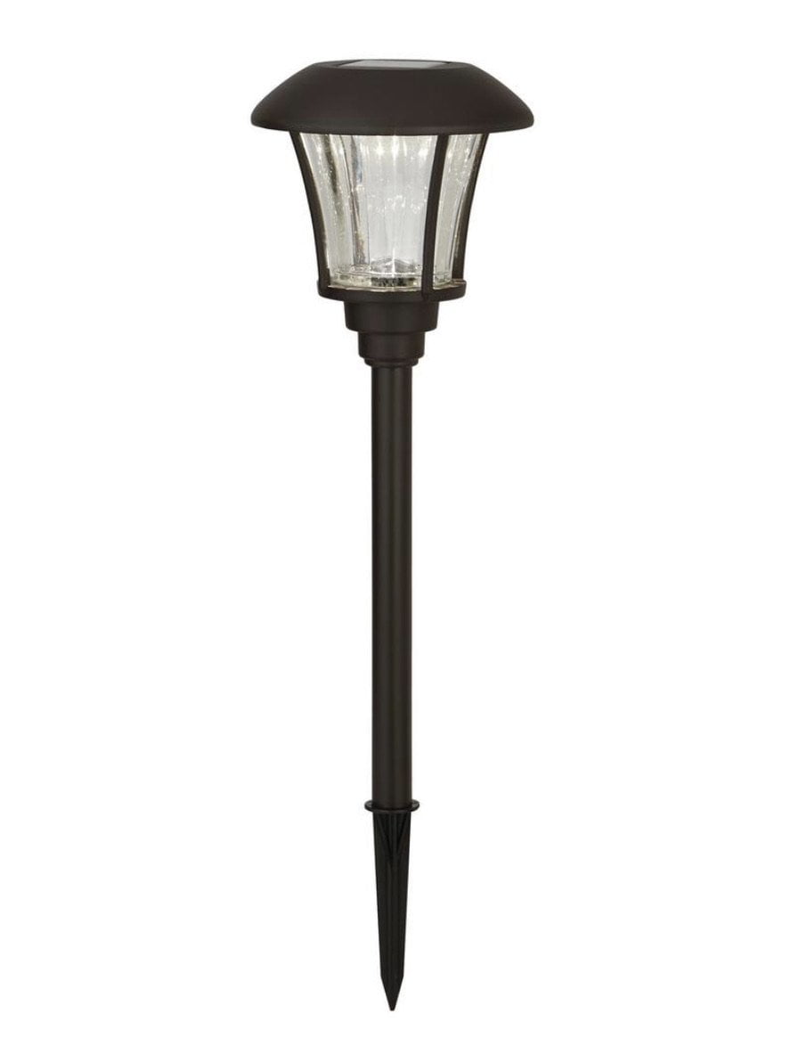 Hampton Bay Solar Outdoor Integrated LED Landscape Path Light 10 Lumens Bronze (8-Pack)