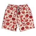 thumbnail image 3 of Uemuo Tomatoes Pattern Men's Swim Trunks Hawaiian Beach Bathing Suit Swimsuits Beach Quick-Dry Shorts with Pockets-Small, 3 of 9