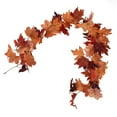 thumbnail image 3 of Guirnalda decorativa de arce artificial, guirnalda de hojas de otoño, decoración para Acción de Gracias, Halloween, enredadera de arce falsa, doble hoja de arce, ratán tipo C, 3 of 14