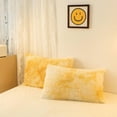 thumbnail image 6 of Wajade Plush Duvet Cover Set 3 Piece - Luxury Ultra Soft Fluffy Fuzzy Comforter Cover with 2 Pillow Shams Faux Fur Bedding Set,Full Size,Yellow White Ombre, 6 of 6