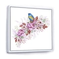 thumbnail image 3 of Little Blue Bird Sitting On Colorful Bouquet of Flowers 30 in x 30 in Framed Painting Canvas Art Print, by Designart, 3 of 5