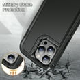 thumbnail image 6 of Mantto Case for iPhone 12 Pro Max Heavy Duty Military Grade Protective Cover, Rugged PC + Soft TPU Hybrid Non-Slip Stripes Anti-Drops Shockproof Anti-Scratches Case for iPhone 12 Pro Max,Black, 6 of 7