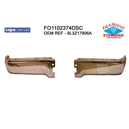 STEP BUMPER FACE BAR 2-PIECE SET; CHROME; STYLESIDE MODEL; WITHOUT PARK ASSIST SENSOR HOLES; MADE OF STEEL; [FO]