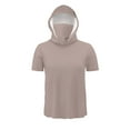 thumbnail image 6 of TKLPEHG Men's UPF 50+ Sun Protection Lightweight Hoodie Shirts Summer Short Sleeve Fishing Shirts SPF UV Hiking Shirts (Pink,L), 6 of 8
