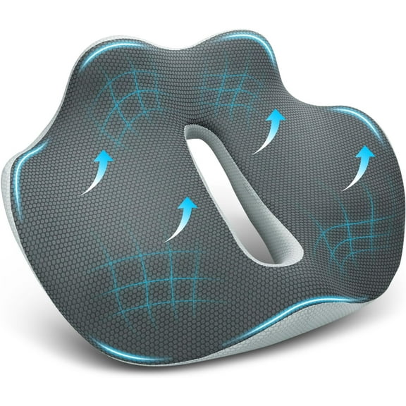 Car Seat Cushion for Long Drives – Ergonomic Memory Foam Seat Cushion for Back, Hip & Tailbone Pain Relief – Non-Slip Booster Pad for Short Drivers, Truck, Office Chair