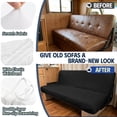 thumbnail image 3 of Qpednta Black RV Couch Covers for Sofa Bed 2-Piece Set Stretchable Backrest & Seat Covers Set, Camper Slipcovers for Jackknife Sleeper Sofas, Washable Material, 3 of 7
