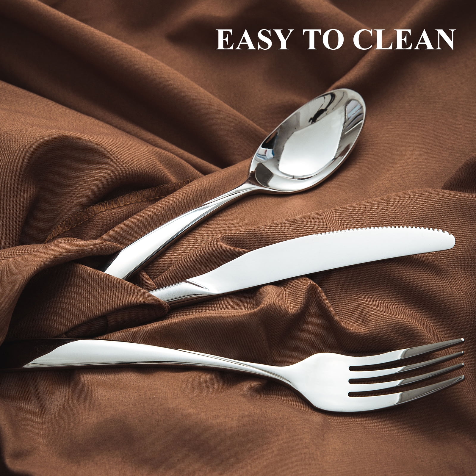 Ambler 30 Piece Silverware Set, Stainless Steel Flatware