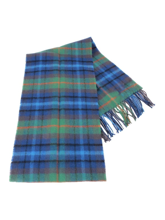 Bowhill New York City Tartan Lambswool Tartan Scarf - Green/Blue